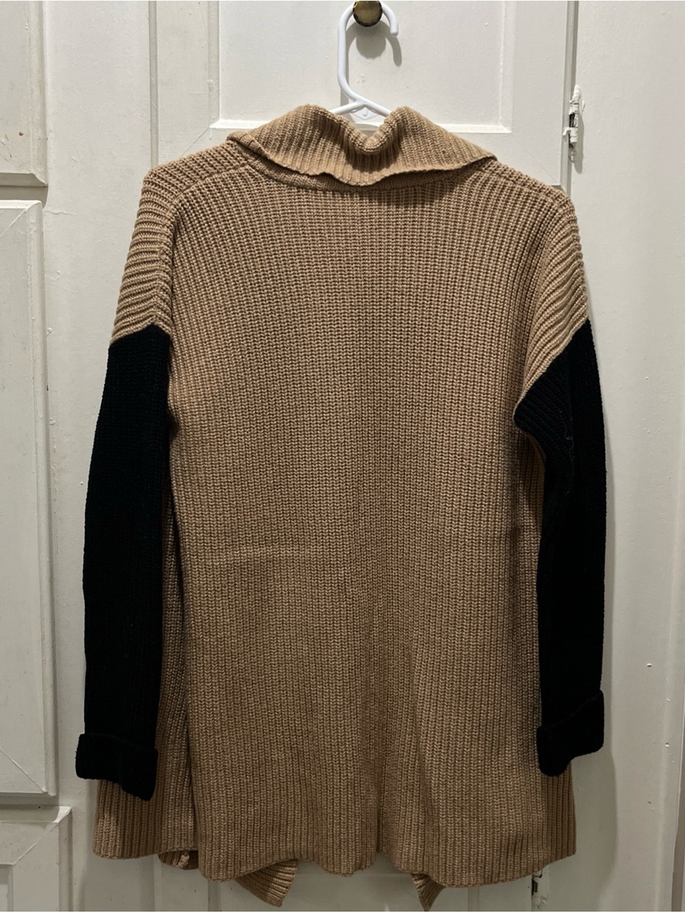 Talbots Camel and Black Open Shawl Collar Cardigan - Picture 5 of 6